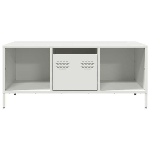 Sofabord hvid 101,5x50x43,5 cm koldvalset stål