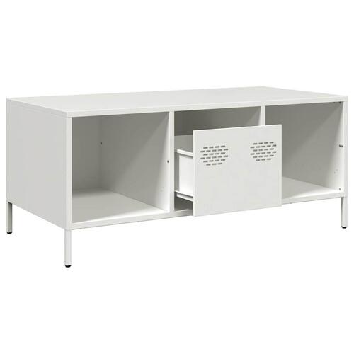 Sofabord hvid 101,5x50x43,5 cm koldvalset stål
