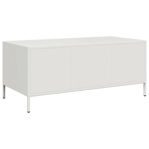 Sofabord hvid 101,5x50x43,5 cm koldvalset stål