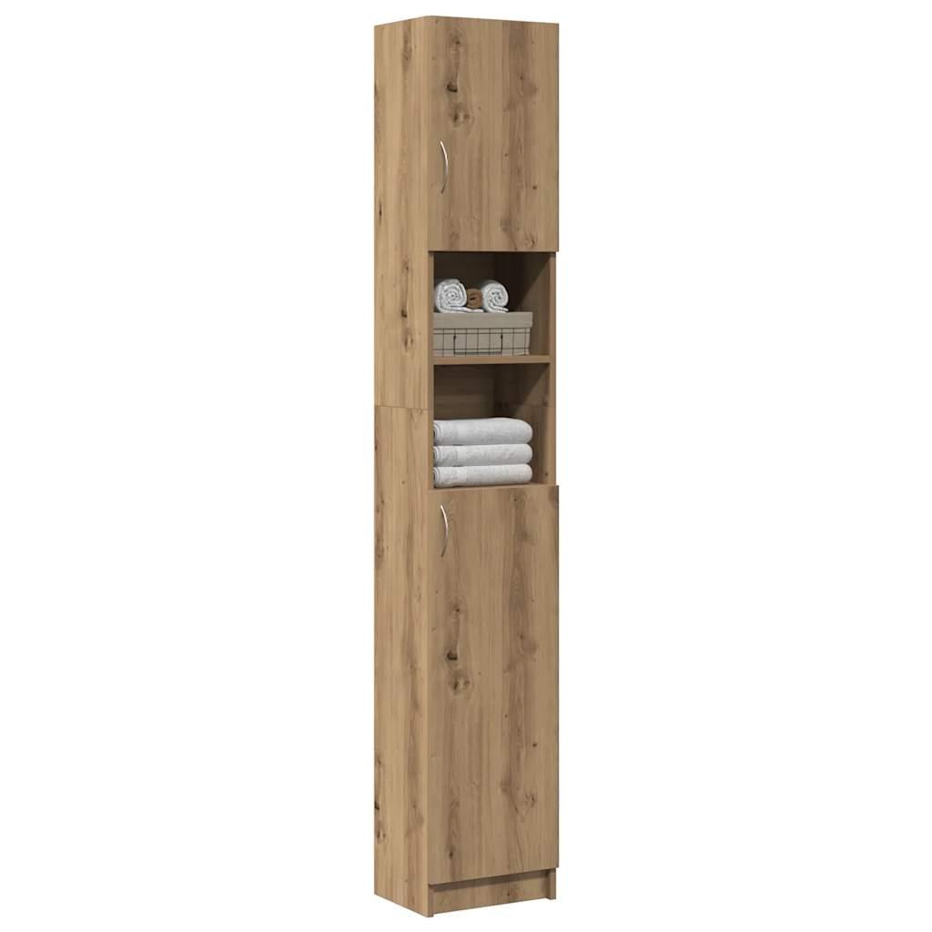 Badeværelsesskab 32x25,5x190 cm konstrueret træ kunsteg