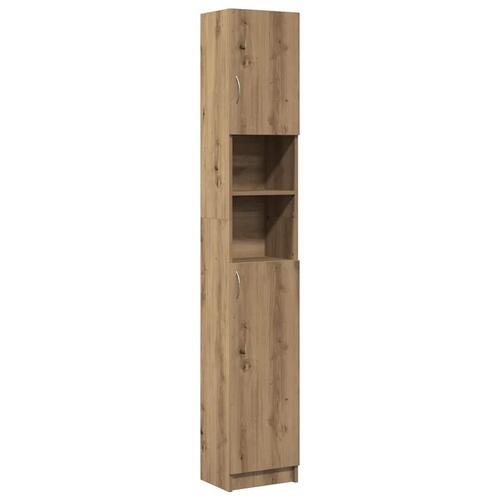 Badeværelsesskab 32x25,5x190 cm konstrueret træ kunsteg