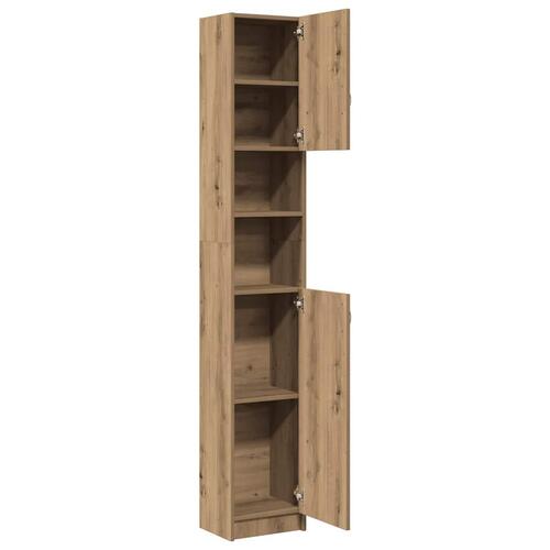 Badeværelsesskab 32x25,5x190 cm konstrueret træ kunsteg