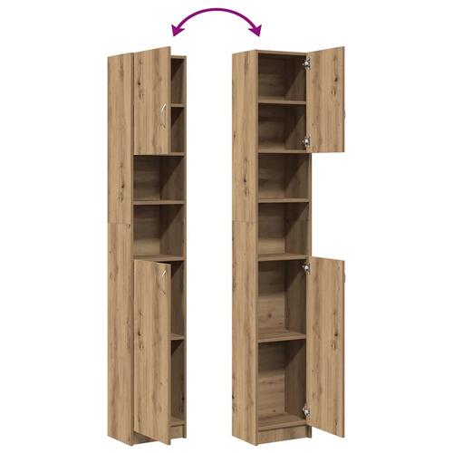 Badeværelsesskab 32x25,5x190 cm konstrueret træ kunsteg