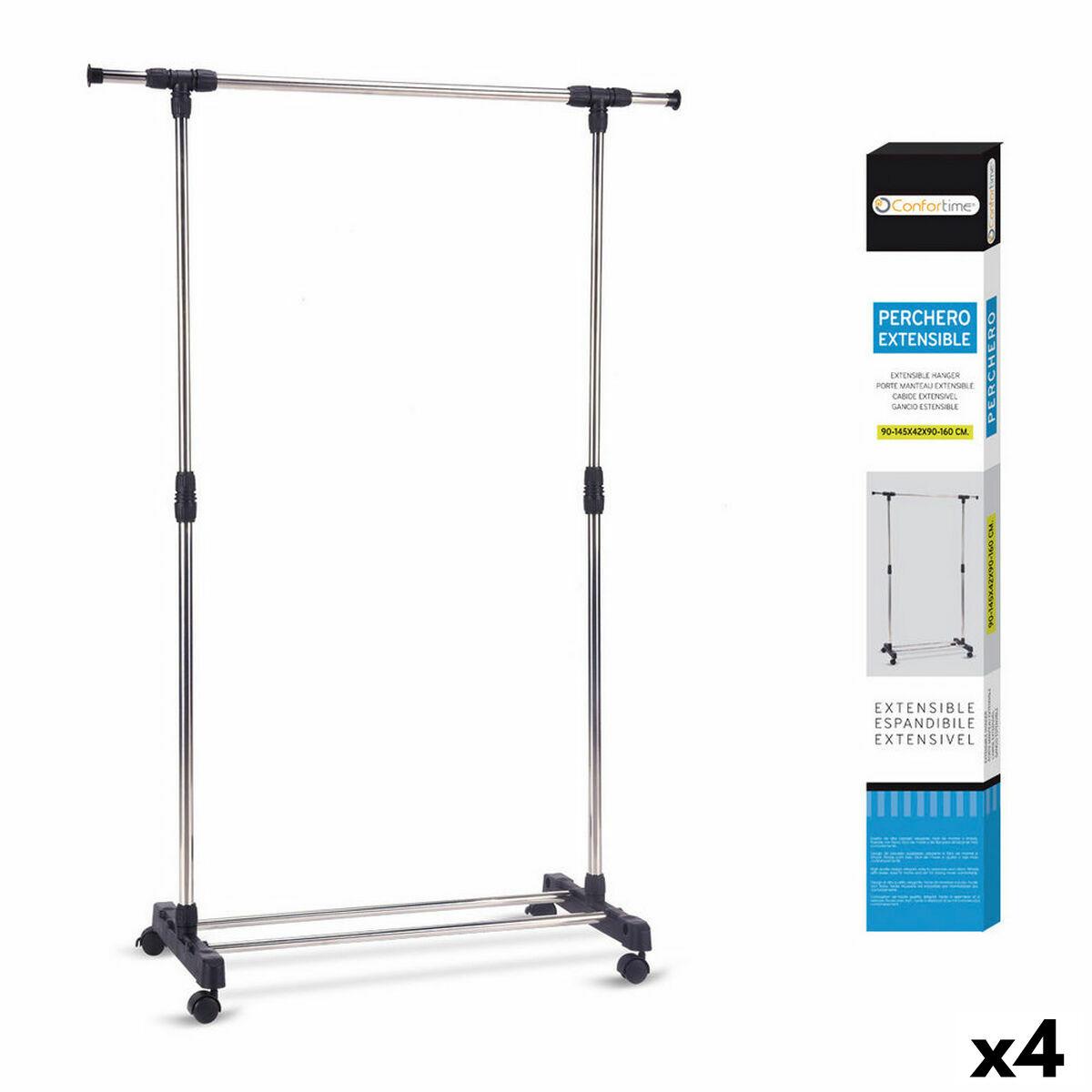 Confortime forlængelig knagerække til frakker, 90-145 × 42 × 90-160 cm (4 stk.)