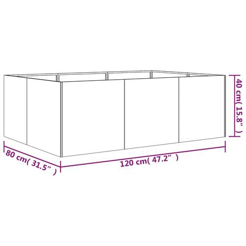 Højbed 120x80x40 cm cortenstål (OUTLET A)