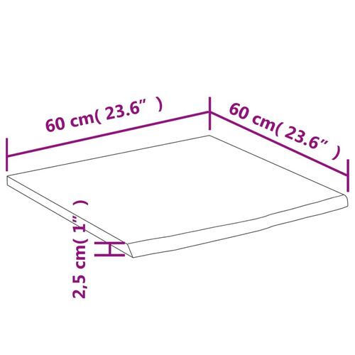 Bordplade til badeværelse 60x60x2,5 cm firkantet akacietræ