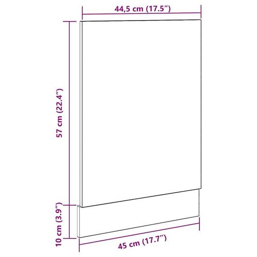 Frontpanel til opvaskemaskine 45x3x67 cm spånplade gammelt træ