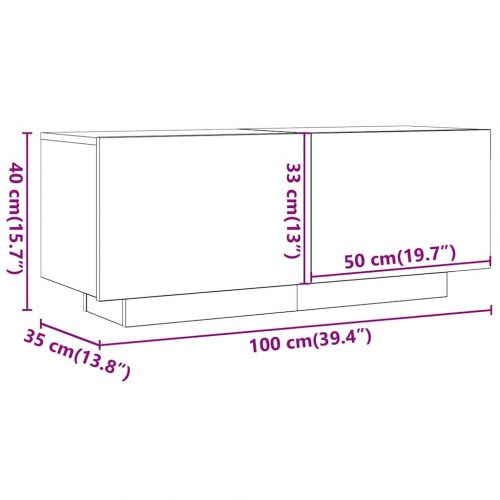 Tv-bord i konstrueret træ - 100 × 35 × 40 cm, antikt træ