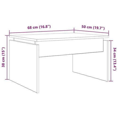 Sofabord 68x50x38 cm spånplade gammelt træ