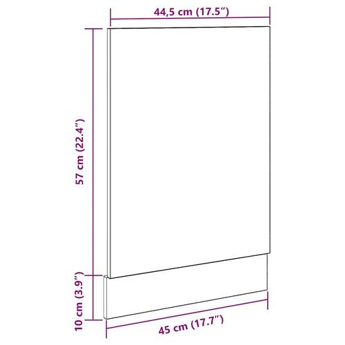 Låge til opvaskemaskine 45x3x67 cm betongrå