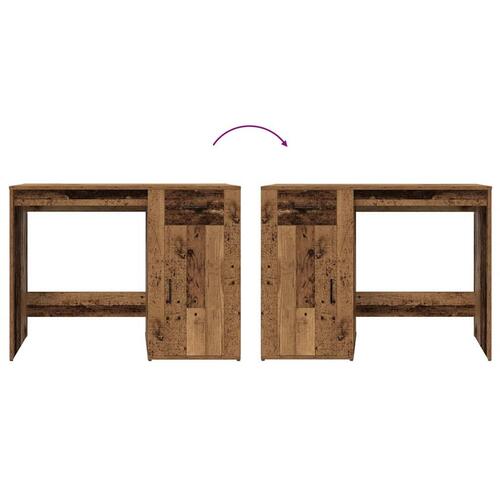 Skrivebord 100x49x75 cm konstrueret træ antikt trælook