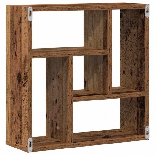 Væghylde 45×16×45 cm i konstrueret træ - gammelt træ-look