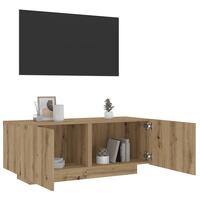 Tv-bord 100x35x40 cm konstrueret træ kunsteg