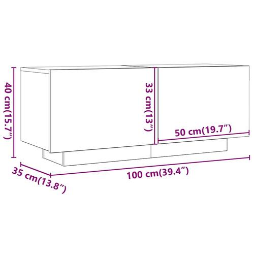 Tv-bord 100x35x40 cm konstrueret træ kunsteg