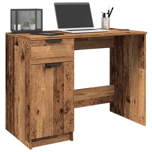 Skrivebord 100 × 50 × 75 cm i konstrueret træ - antikt trælook