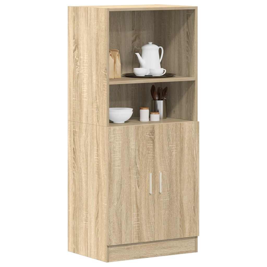 Køkkenskab 57x41,5x131,5 cm konstrueret træ røget egetræsfarve