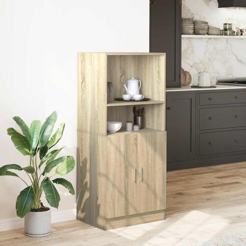 Køkkenskab 57x41,5x131,5 cm konstrueret træ røget egetræsfarve