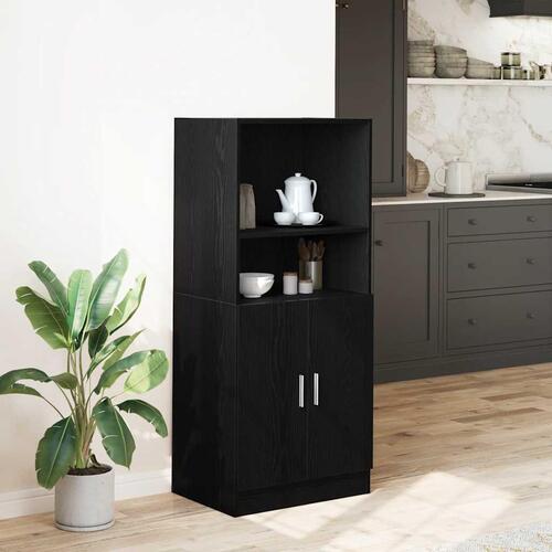 Køkkenskab 57x41,5x131,5 cm konstrueret træ sort
