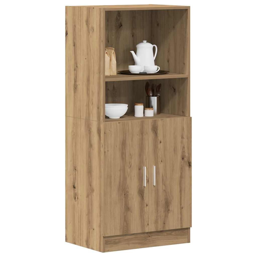 Køkkenskab 57x41,5x131,5 cm konstrueret træ egetræsfarve