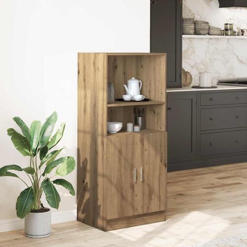 Køkkenskab 57x41,5x131,5 cm konstrueret træ egetræsfarve
