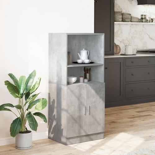 Køkkenskab 57x41,5x131,5 cm konstrueret træ betongrå