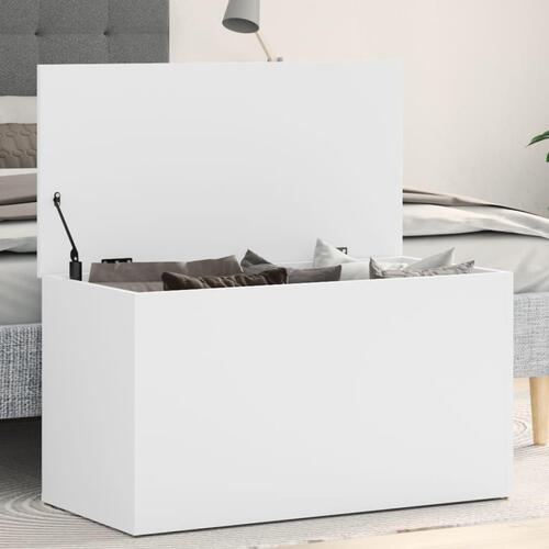 Opbevaringskasse 84x42x46 cm konstrueret træ hvid