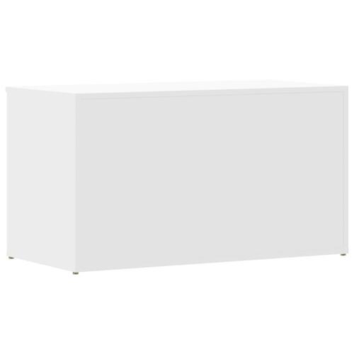 Opbevaringskasse 84x42x46 cm konstrueret træ hvid