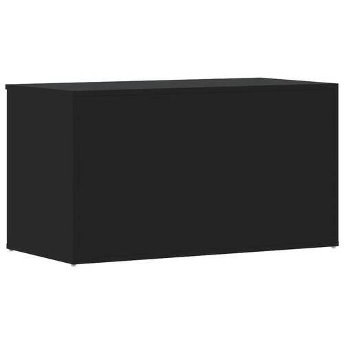Opbevaringskasse 84x42x46 cm konstrueret træ sort