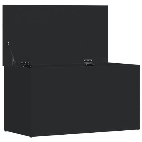 Opbevaringskasse 84x42x46 cm konstrueret træ sort
