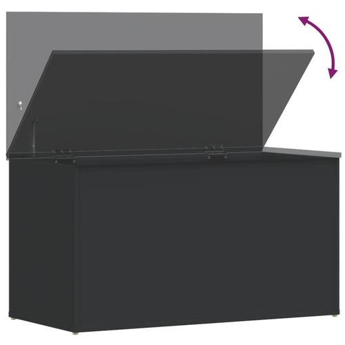 Opbevaringskasse 84x42x46 cm konstrueret træ sort