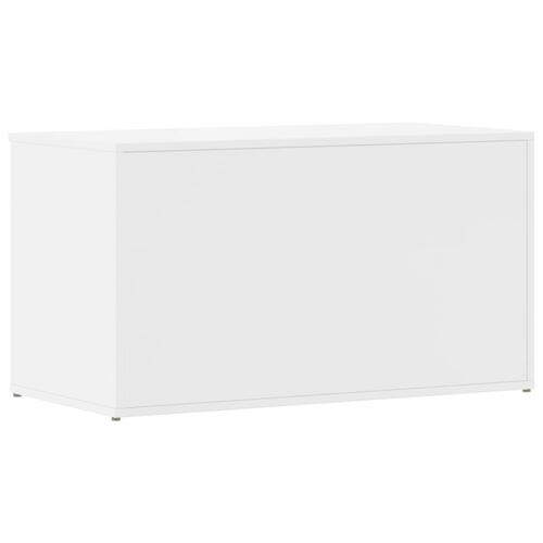Opbevaringskasse 84x42x46 cm konstrueret træ hvid højglans