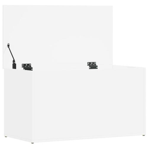 Opbevaringskasse 84x42x46 cm konstrueret træ hvid højglans