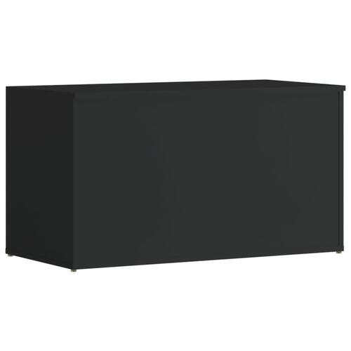 Opbevaringskasse 84x42x46 cm konstrueret træ sort højglans