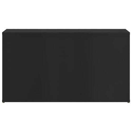 Opbevaringskasse 84x42x46 cm konstrueret træ sort højglans