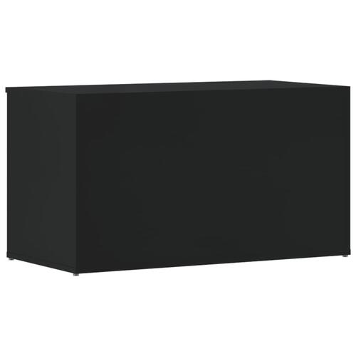 Opbevaringskasse 84x42x46 cm konstrueret træ sort højglans
