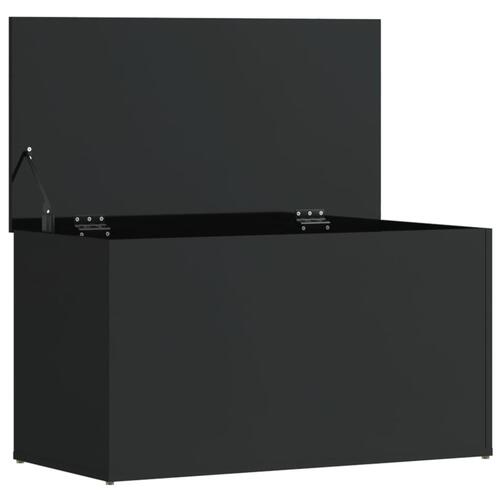 Opbevaringskasse 84x42x46 cm konstrueret træ sort højglans