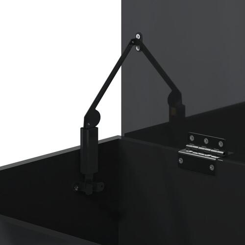 Opbevaringskasse 84x42x46 cm konstrueret træ sort højglans