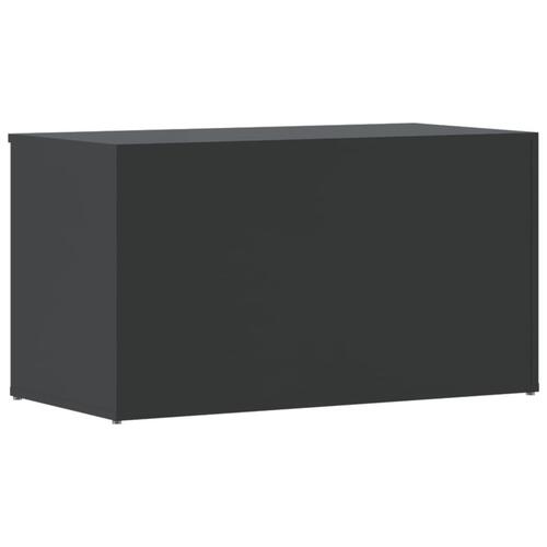 Opbevaringskasse 84x42x46 cm konstrueret træ grå højglans