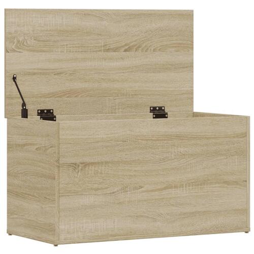 Opbevaringskasse 84x42x46 cm konstrueret træ sonoma-eg