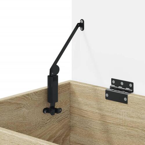 Opbevaringskasse 84x42x46 cm konstrueret træ hvid og sonoma-eg
