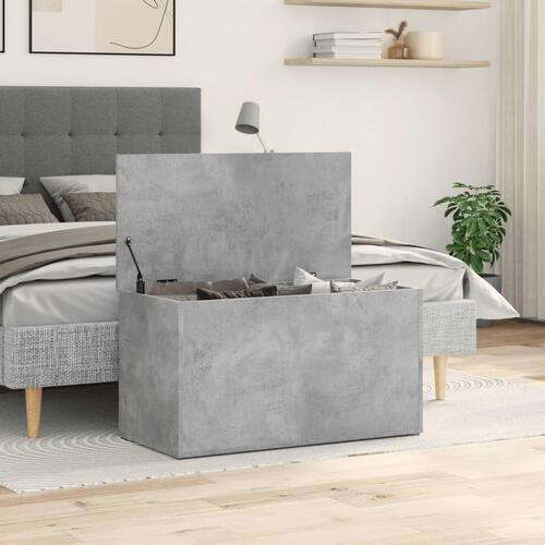 Opbevaringskasse 84x42x46 cm konstrueret træ betongrå