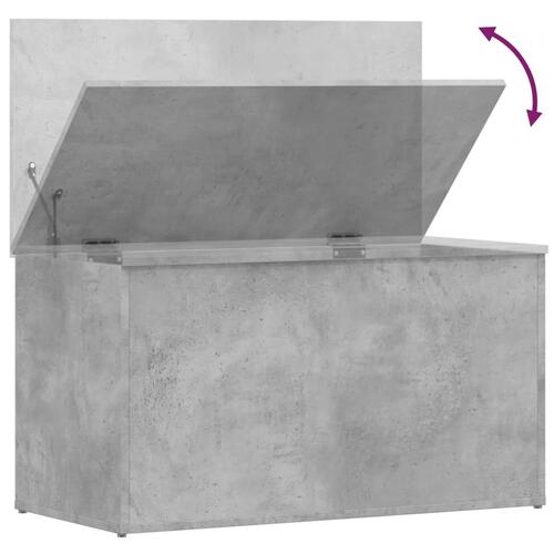 Opbevaringskasse 84x42x46 cm konstrueret træ betongrå