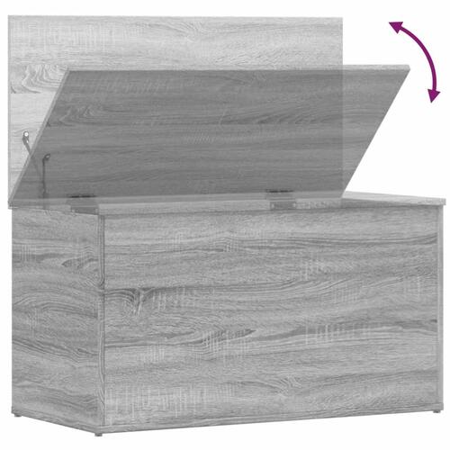 Opbevaringskasse 84x42x46 cm konstrueret træ grå sonoma-eg