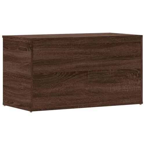 Opbevaringskiste 84x42x46 cm konstrueret træ brun egetræsfarve