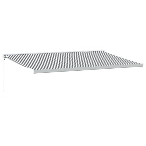 Foldemarkise 5x3 m stof og aluminium antracitgrå og hvid