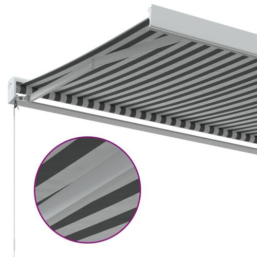 Foldemarkise 5x3 m stof og aluminium antracitgrå og hvid