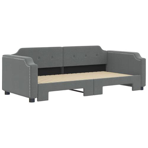 Daybed med udtræk 90x190 cm stof mørkegrå