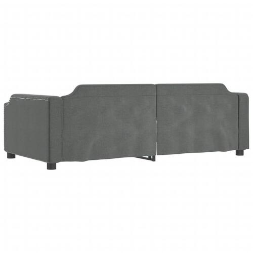 Daybed med udtræk 90x190 cm stof mørkegrå