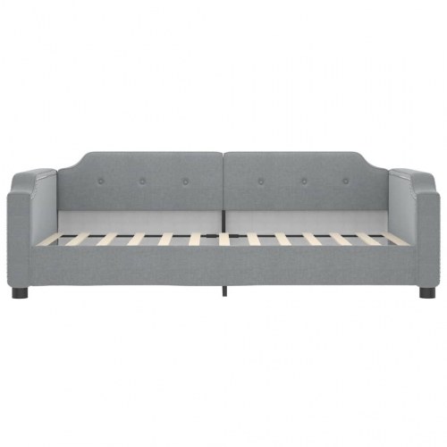 Daybed med udtræk 100×200 cm - stof, lysegrå