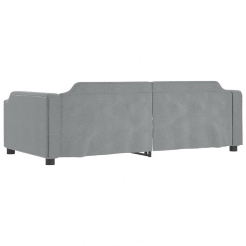 Daybed med udtræk 100×200 cm - stof, lysegrå